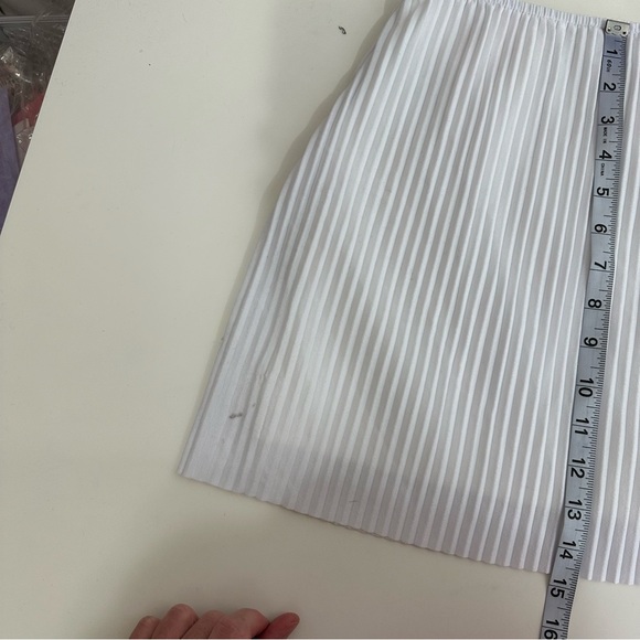 Manière De Voir Womens Pleated Mini Skirt with Laced Side Tie White 4 - Picture 3 of 12